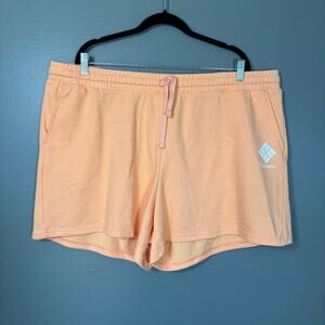 Columbia Peach French Terry High Waisted Sweat Shorts - 2X - Women's Plus Size